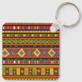 Afrika Etnisch Kunstpatroon Sleutelhanger (Achterkant)