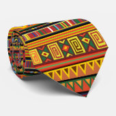 Afrika Etnisch Kunstpatroon Stropdas (Opgerold)