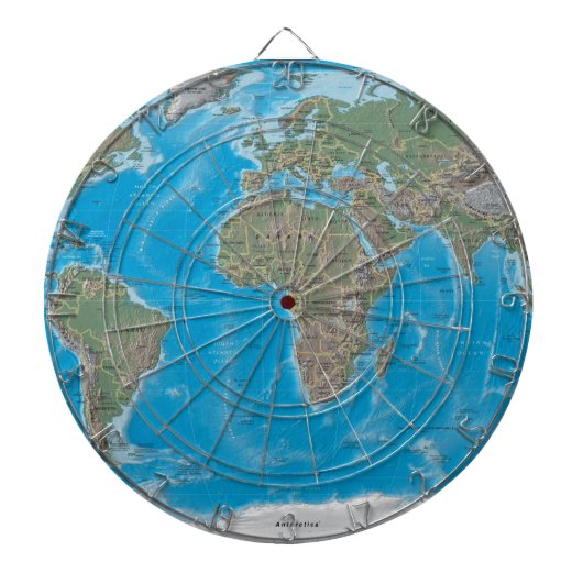 Afrika, Europa en het Dartboard van de Wereldkaart Dartbord (Voorkant)