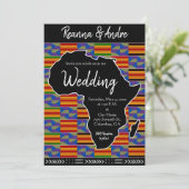 Afrika Geïnspireerd Kente K48 Black Africa Wedding Kaart (Staand voorkant)