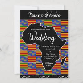 Afrika Geïnspireerd Kente K48 Black Africa Wedding Kaart