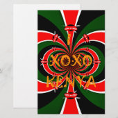 Afrika-geïnspireerde Kenia Vlag Abstracte kunst Briefpapier (Voorkant / Achterkant)