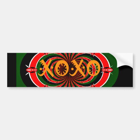 Afrika-geïnspireerde Kenia Vlag Abstracte kunst Bumpersticker (Voorkant)