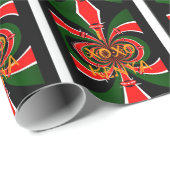 Afrika-geïnspireerde Kenia Vlag Abstracte kunst Cadeaupapier (Rol Hoek)