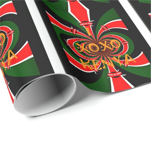 Afrika-geïnspireerde Kenia Vlag Abstracte kunst Cadeaupapier (Rol Hoek)