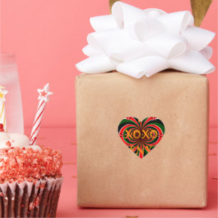 Afrika-geïnspireerde Kenia Vlag Abstracte kunst Hart Sticker