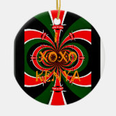 Afrika-geïnspireerde Kenia Vlag Abstracte kunst Keramisch Ornament (Voorkant)