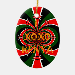 Afrika-geïnspireerde Kenia Vlag Abstracte kunst Keramisch Ornament