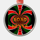 Afrika-geïnspireerde Kenia Vlag Abstracte kunst Metalen Ornament (Voorkant)