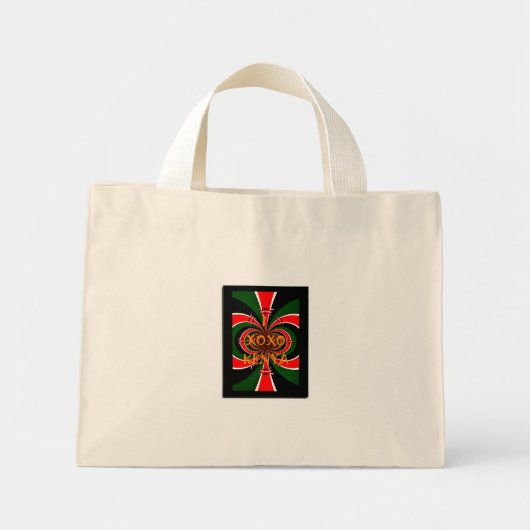 Afrika-geïnspireerde Kenia Vlag Abstracte kunst Mini Tote Bag (Voorkant)