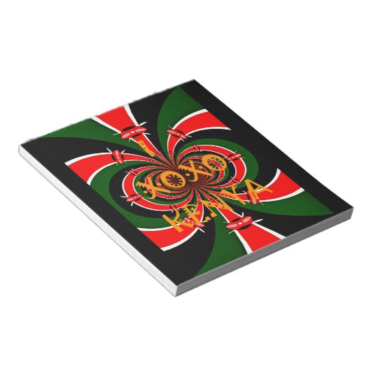 Afrika-geïnspireerde Kenia Vlag Abstracte kunst Notitieblok (Schuin)