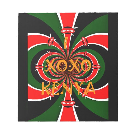 Afrika-geïnspireerde Kenia Vlag Abstracte kunst Notitieblok (Voorkant)
