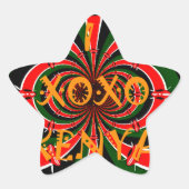 Afrika-geïnspireerde Kenia Vlag Abstracte kunst Ster Sticker (Voorkant)
