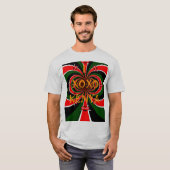Afrika-geïnspireerde Kenia Vlag Abstracte kunst T-shirt (Voorkant volledig)