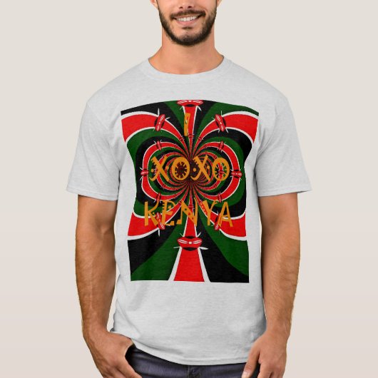 Afrika-geïnspireerde Kenia Vlag Abstracte kunst T-shirt (Voorkant)