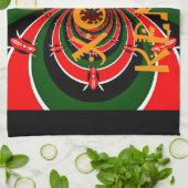 Afrika-geïnspireerde Kenia Vlag Abstracte kunst Theedoek (Gevouwen)