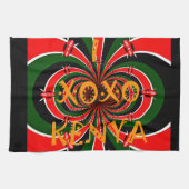 Afrika-geïnspireerde Kenia Vlag Abstracte kunst Theedoek (Horizontaal)
