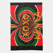 Afrika-geïnspireerde Kenia Vlag Abstracte kunst Theedoek (Verticaal)