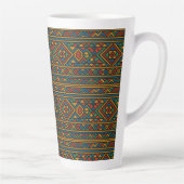 Afrika Geometrisch Ndebele Grote Latte Mok (Rechts)