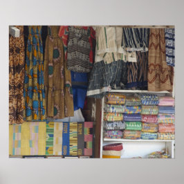 Afrika, Ghana, Accra. Accra Textiel & Ambacht Poster