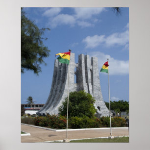 Afrika, Ghana, Accra. Nkrumah Mausoleum, punt 3 Poster