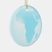 Afrika Glass Wereldbol Keramisch Ornament (Rechts)