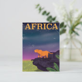 Afrika Grote Kat Retro Stijl Reisposter Briefkaart (Staand voorkant)