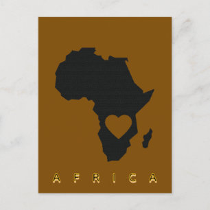 Afrika Hart Kaart Ansichtkaart