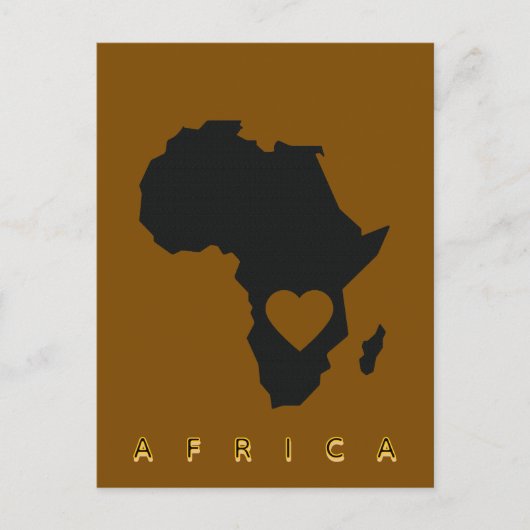 Afrika Hart Kaart Ansichtkaart (Voorkant)
