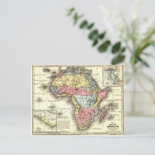 Afrika in 1867 briefkaart (Staand voorkant)