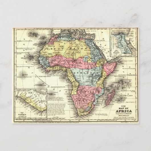 Afrika in 1867 briefkaart (Voorkant)