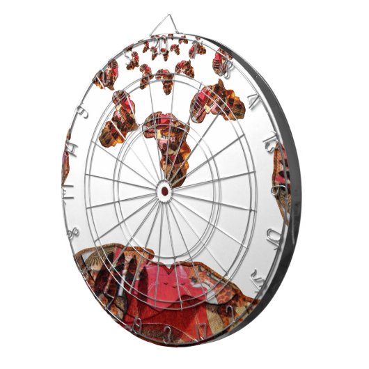 Afrika in Beweging: Kaleidoscoop Kaart Ontwerp Dartbord (Voorkant Rechts)
