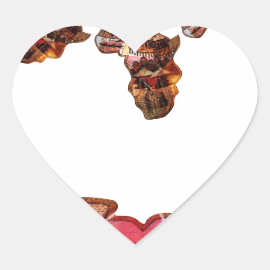 Afrika in Beweging: Kaleidoscoop Kaart Ontwerp Hart Sticker (Voorkant)