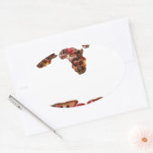 Afrika in Beweging: Kaleidoscoop Kaart Ontwerp Ovale Sticker (Envelop)