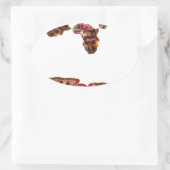 Afrika in Beweging: Kaleidoscoop Kaart Ontwerp Ovale Sticker (Tas)