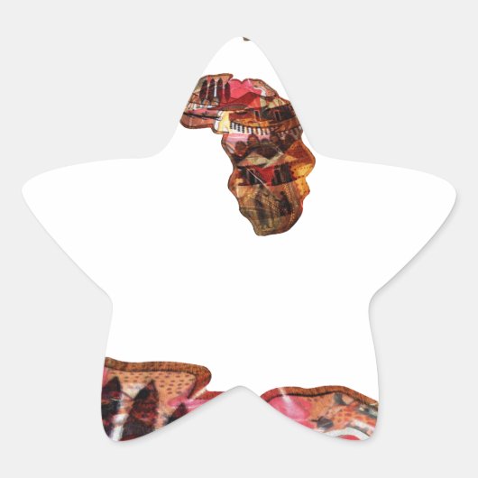 Afrika in Beweging: Kaleidoscoop Kaart Ontwerp Ster Sticker (Voorkant)