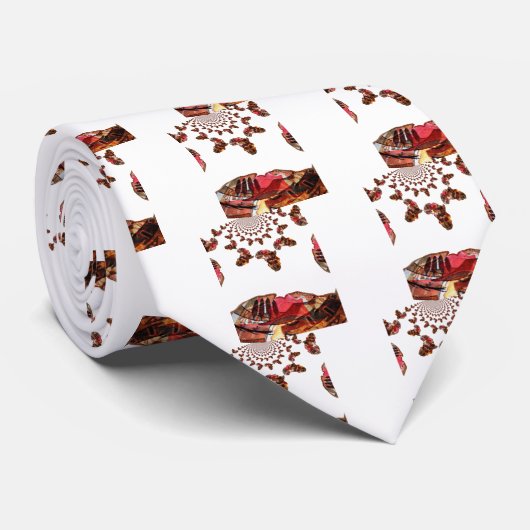 Afrika in Beweging: Kaleidoscoop Kaart Ontwerp Stropdas (Opgerold)