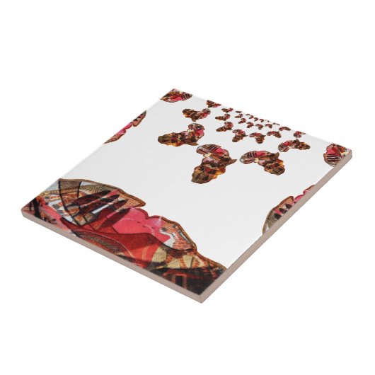 Afrika in Beweging: Kaleidoscoop Kaart Ontwerp Tegeltje (Zijkant)