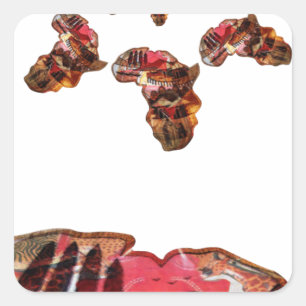 Afrika in Beweging: Kaleidoscoop Kaart Ontwerp Vierkante Sticker