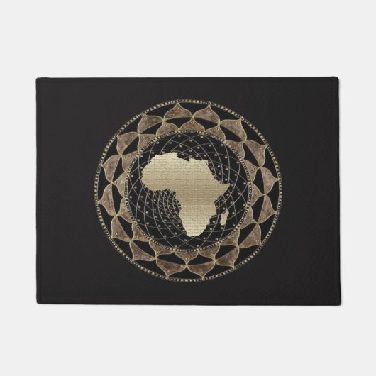 Afrika in een gouden en Bronze Motif Deurmat (Voorkant)