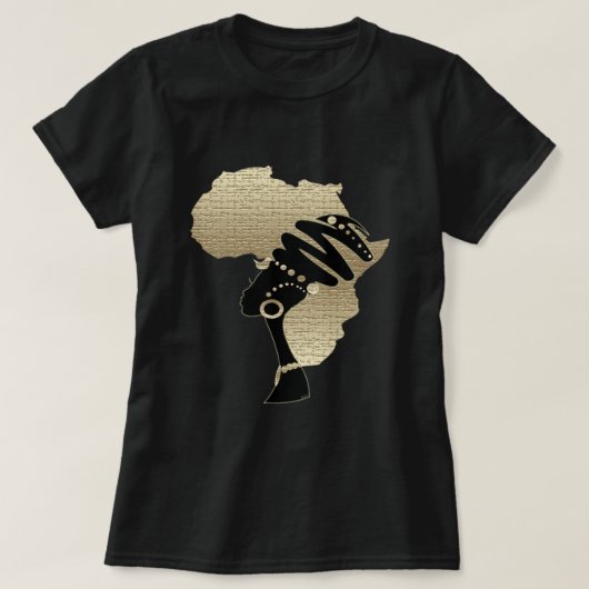 Afrika in goud – Afrocentrische Erfenis T-shirt (Design voorkant)