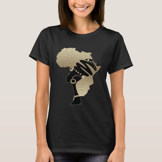 Afrika in goud – Afrocentrische Erfenis T-shirt (Voorkant)