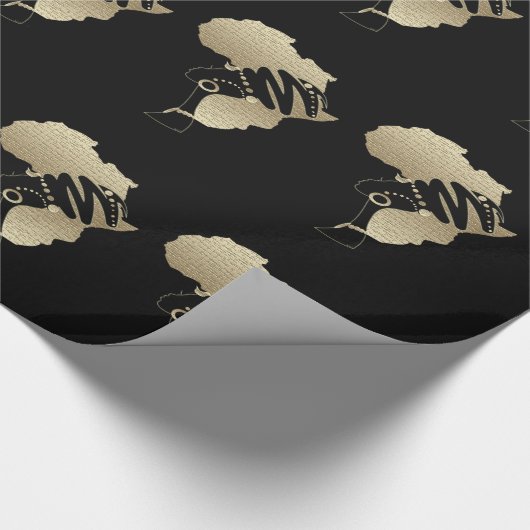 Afrika in goud cadeaupapier (Hoek)