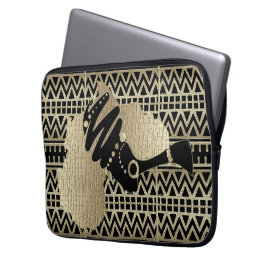 Afrika in goud laptop sleeve