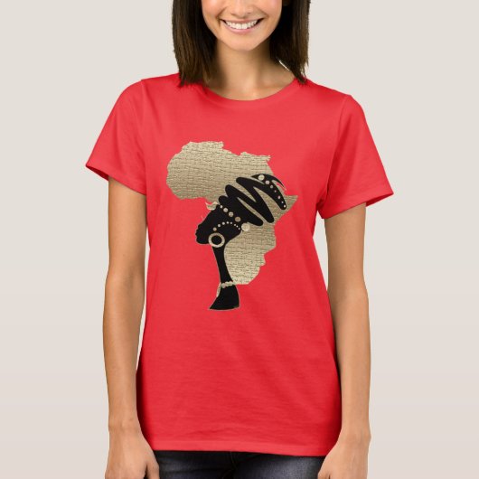 Afrika in goud t-shirt (Voorkant)