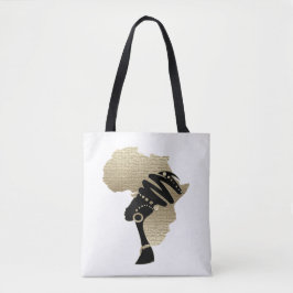 Afrika in goud tote bag
