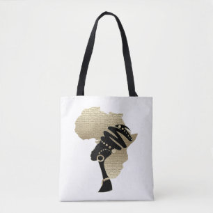 Afrika in goud tote bag
