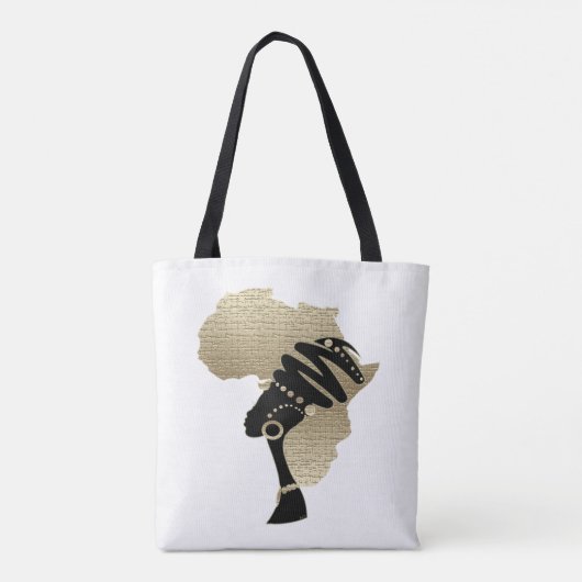 Afrika in goud tote bag (Achterkant)