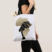 Afrika in goud tote bag (Dichtbij)