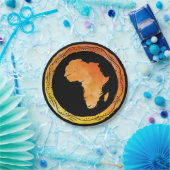 Afrika in kaart brengen papieren bordje (Feest)